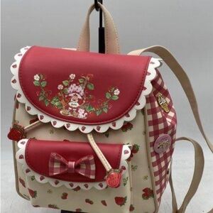 Adorable Red and Cream Backpack with Strawberry Design-Strawberry Shortcake